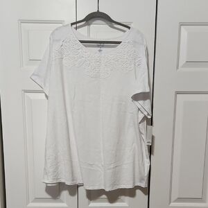 Croft & Barrow White Blouse with Lace Detail